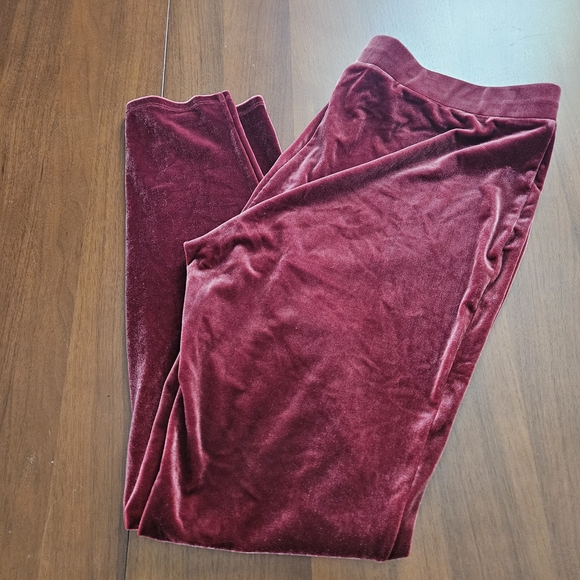 Express Velvet Maroon Leggings - Picture 3 of 4